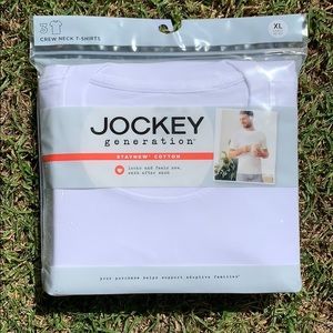 Jockey Crew Neck T-Shirt - White, Men’s XL 3 pack